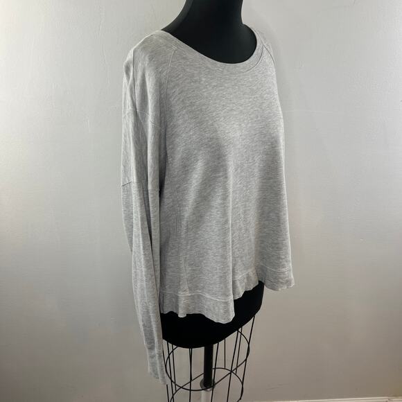 Sweaty Betty Gray Sweater Round Neck Long Sleeve Side Slit Size X-Large XL - Picture 4 of 9
